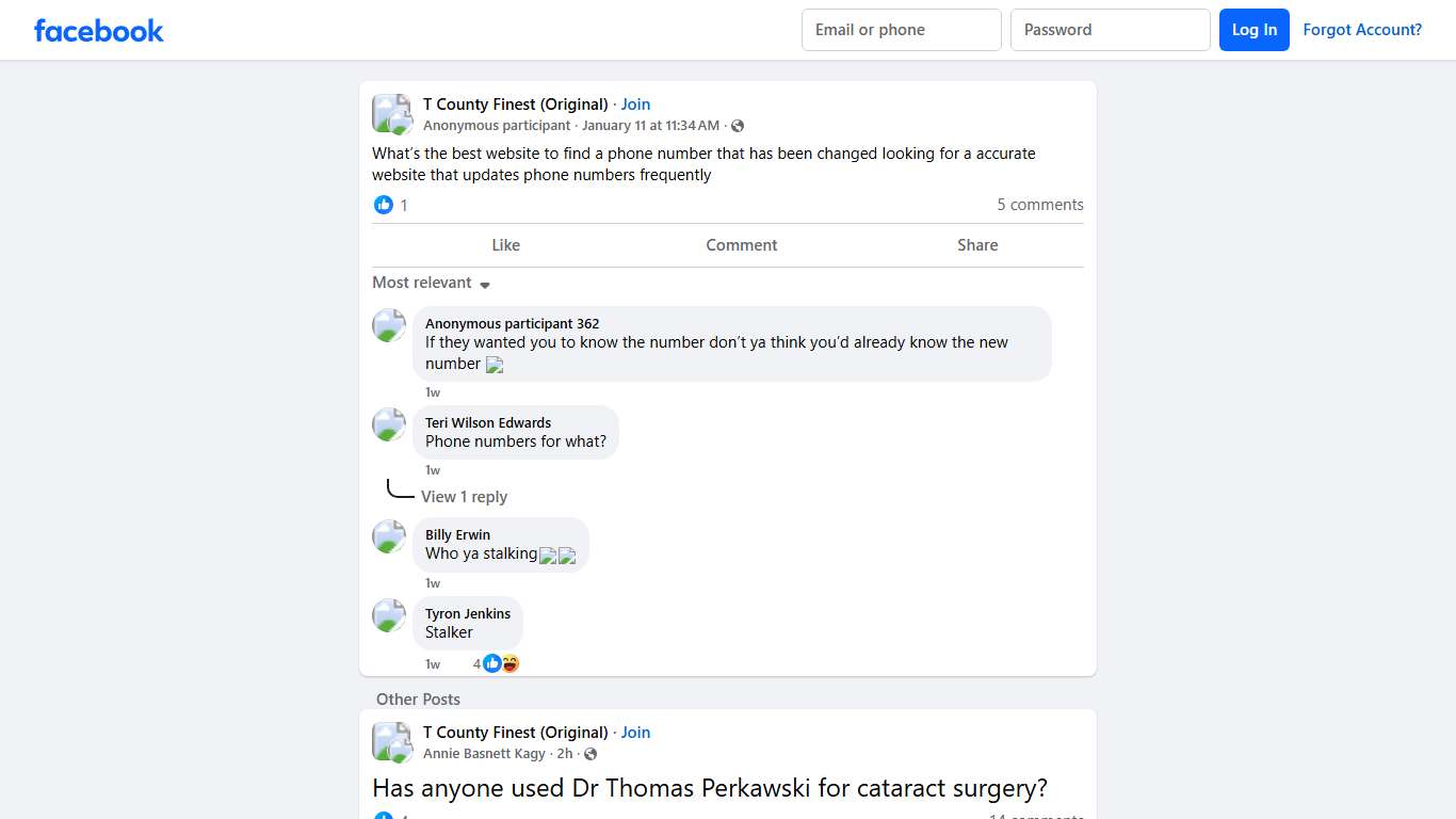 T County Finest (Original) | What’s the best website to find a phone number that has been changed looking for a accurate website that updates phone numbers frequently | Facebook
